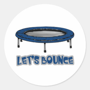 Sticker Rond Allons Bondir Trampoline