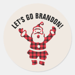 STICKER ROND ALLONS BRANDON ! BÂTIMENTS DE PÈRE NOËL CHRISTMAS