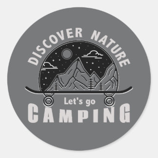 Sticker Rond Allons camper