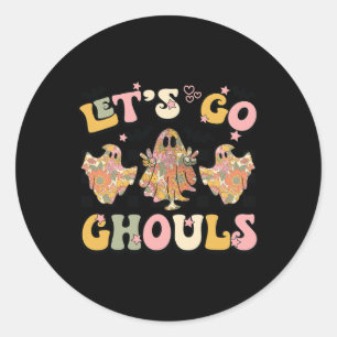 Sticker Rond Allons Gouls Halloween Ghost Costume Ret