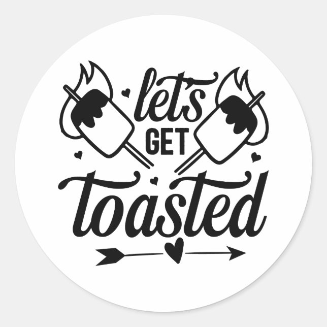 Sticker Rond Allons nous faire griller (Devant)