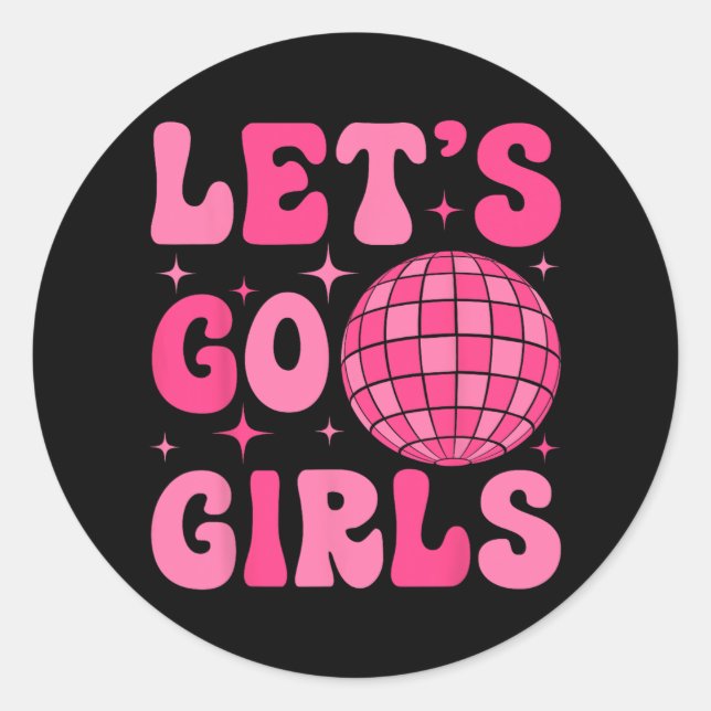 Sticker Rond Allons-y Équipe de mariées filles Disco Super Bach (Devant)