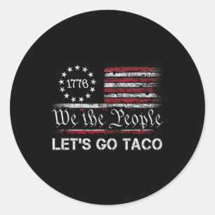 Sticker Rond Allons-y Taco Parodie Drôle Mème 1