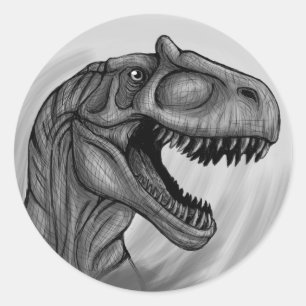 Sticker Rond Allosaurus