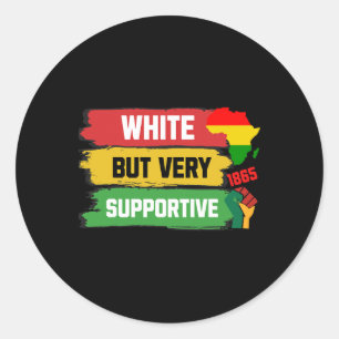 Sticker Rond Ally Blanc, mais favorable Mois de l'histoire Noir