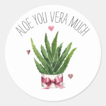 Aloe You Vera Beaucoup Pun Classroom Valentine
