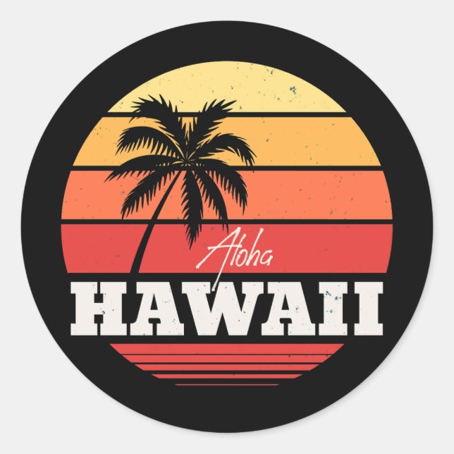 Sticker Rond Aloha Hawaii (Devant)