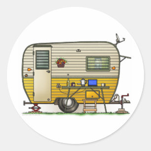 Sticker Rond Aloha remorque de campeur
