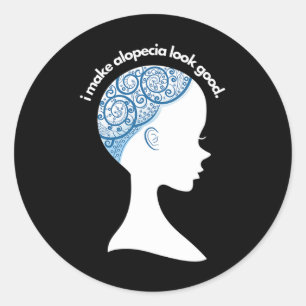 Sticker Rond Alopecia Areata Cadeau - Sensibilisation à la pert