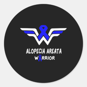 Sticker Rond Alopecia Areata Sensibilisation Guerrier Support B