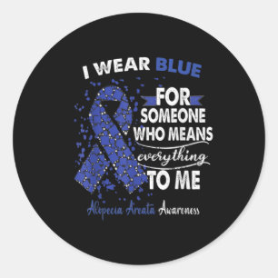 Sticker Rond Alopecia Areata Sensibilisation Je Porte Du Bleu P