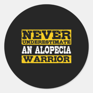 Sticker Rond Alopecia Guerrier soutien perte de cheveux sensibi
