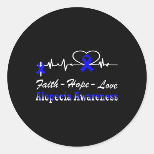 Sticker Rond Alopecia Sensibilisation Heartbeat Christian Cross