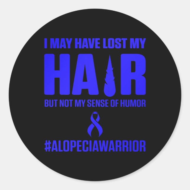Sticker Rond Alopecia Sensibilisation Perte de cheveux Guerrier (Devant)