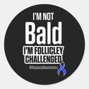 Sticker Rond Alopecia Sensibilisation Perte de cheveux Guerrier