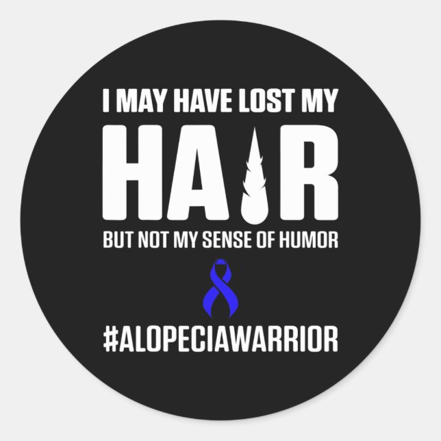 Sticker Rond Alopecia Sensibilisation Perte de cheveux Guerrier (Devant)