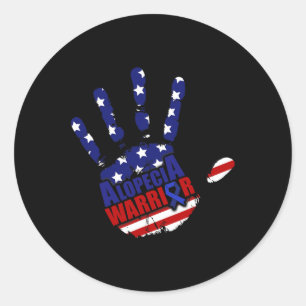 Sticker Rond Alopecia Sensibilisation Perte de cheveux Guerrier