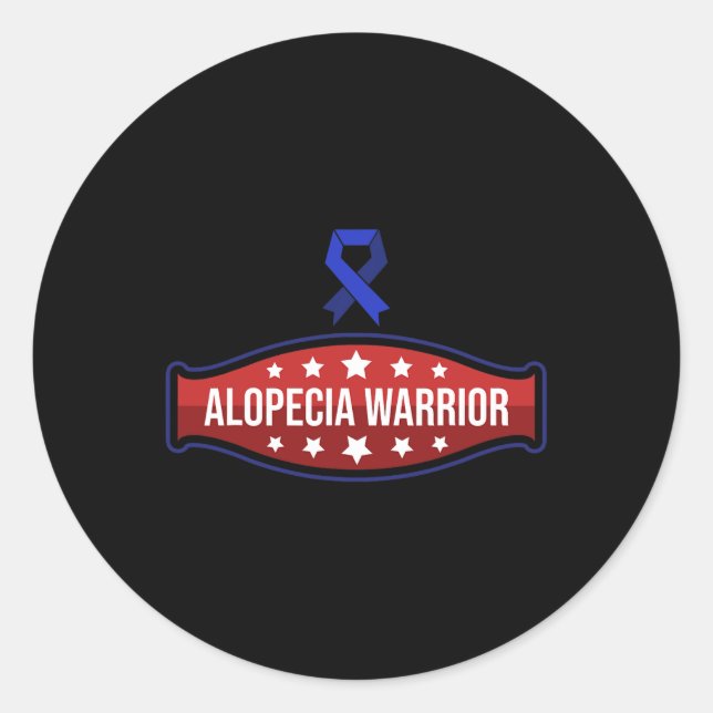 Sticker Rond Alopecia Sensibilisation Perte de cheveux Guerrier (Devant)