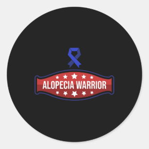 Sticker Rond Alopecia Sensibilisation Perte de cheveux Guerrier