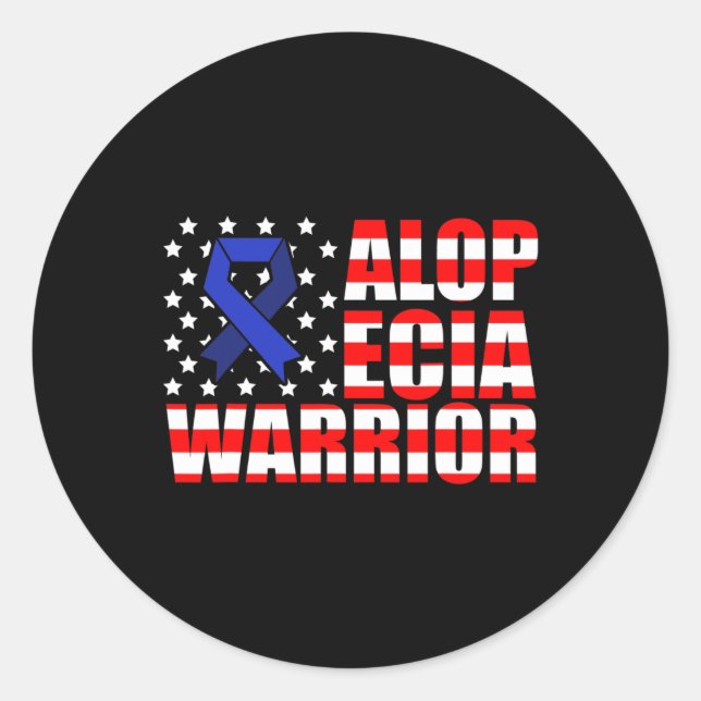 Sticker Rond Alopecia Sensibilisation Perte de cheveux Guerrier (Devant)
