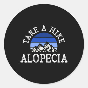 Sticker Rond Alopecia Support Ruban Bleu Sunset Areata