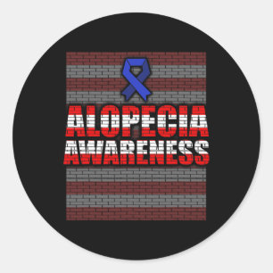 Sticker Rond Alopécie Sensibilisation Perte de cheveux Guerrier