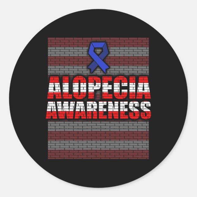 Sticker Rond Alopécie Sensibilisation Perte de cheveux Guerrier (Devant)