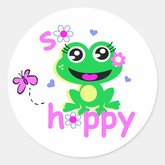 Sticker Rond alors hoppy grenouille écran.ai (Devant)