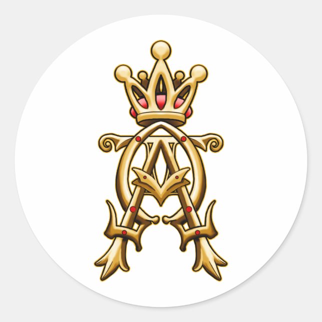 Sticker Rond Alpha Omega Roi des Rois Design (Devant)