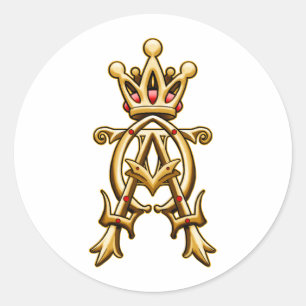 Sticker Rond Alpha Omega Roi des Rois Design