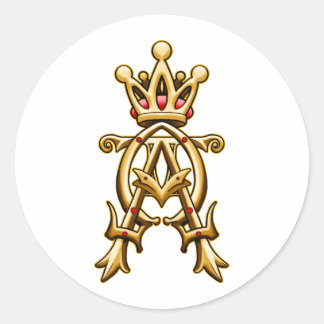Sticker Rond Alpha Omega Roi des Rois Design