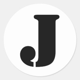 Sticker Rond Alphabet au crayon par lettre Janz J Blanc