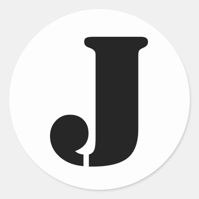 Sticker Rond Alphabet au crayon par lettre Janz J Blanc (Devant)