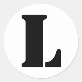 Sticker Rond Alphabet au crayon par lettre Janz L Blanc