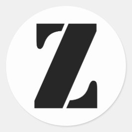 Sticker Rond Alphabet au crayon par lettre Janz Z Blanc