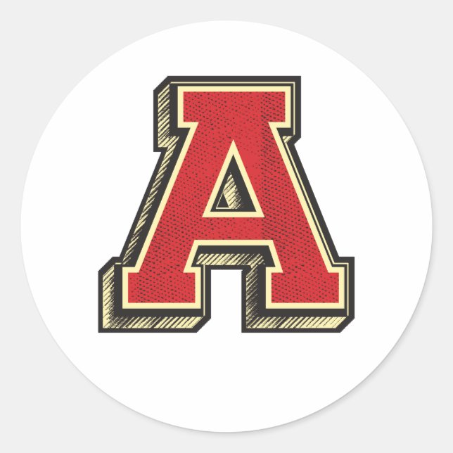 Sticker Rond Alphabet Lettre Objet Vintage (Devant)