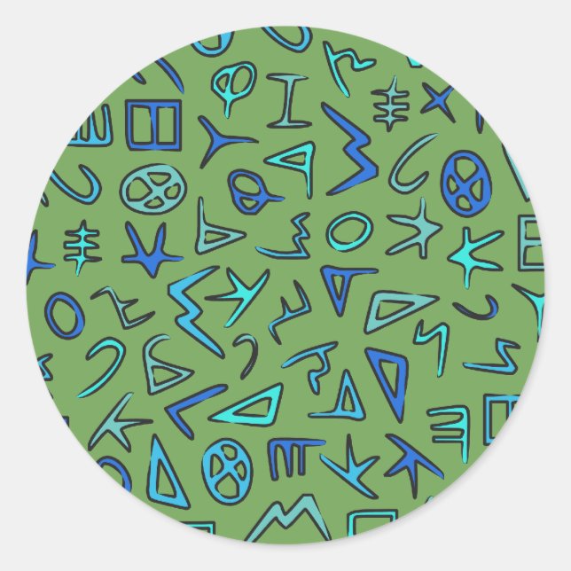 Sticker Rond alphabet phénicien (Devant)