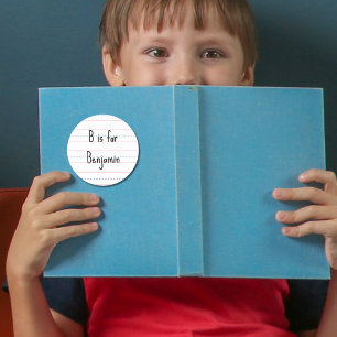 Sticker Rond Alphabet   Retour à l'école Chemises pour garçons 