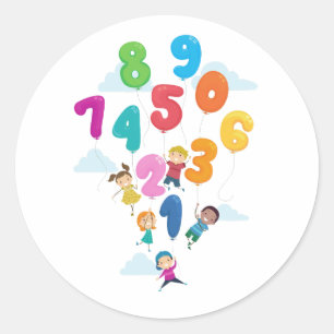Sticker Rond Alphabets et numéros