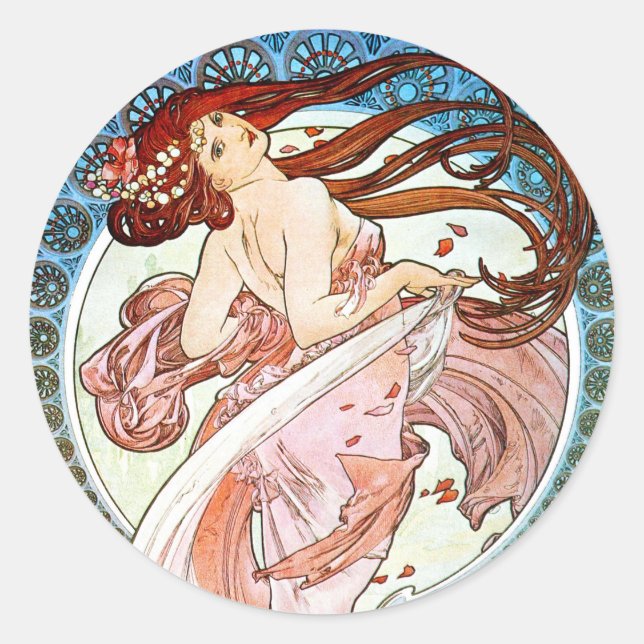 Sticker Rond Alphonse Mucha Dance (Devant)