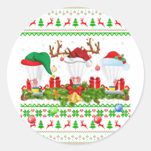 Sticker Rond Amateur de badminton Noël Santa Noël hideux de bad