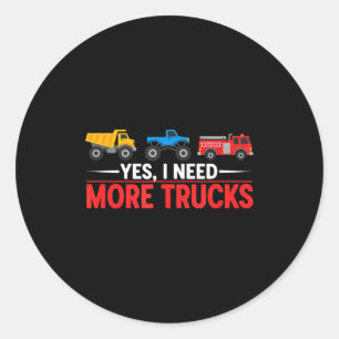 Sticker Rond Amateur de camion drôle Humour Ckup Passionné Dies