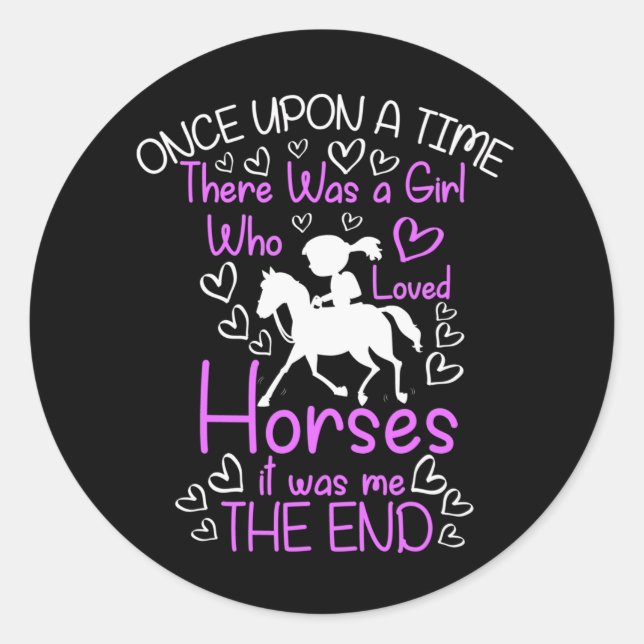 Sticker Rond Amateur de Cheval mignonne Girl Riding Cowgirl (Devant)