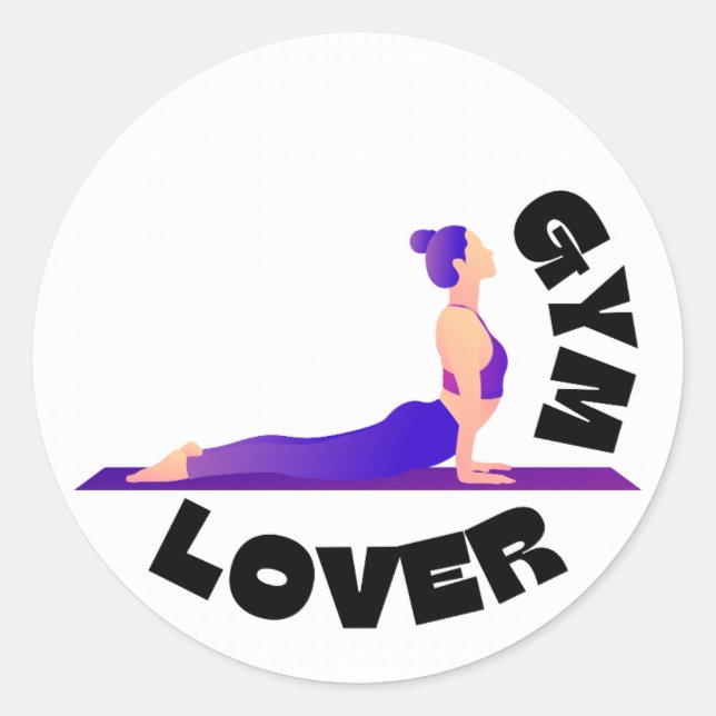 Sticker Rond Amateur de gym (Devant)
