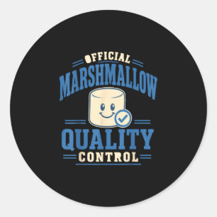Sticker Rond Amateur de marshmallow drôle