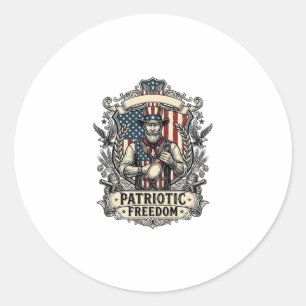 Sticker Rond Amateur de Sauce Piquante Patriotique