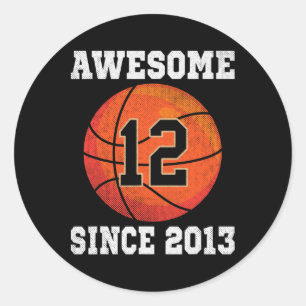 Sticker Rond Amateur de squelette pour 12e anniversaire 12 ans