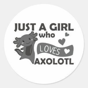 Sticker Rond Amateurs Axolotl Animaux Douces Pour Filles Classi