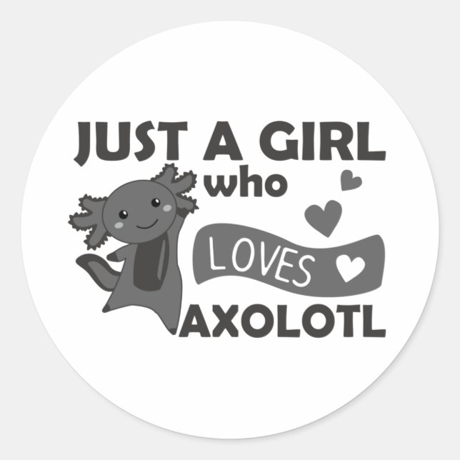Sticker Rond Amateurs Axolotl Animaux Douces Pour Filles Classi (Devant)