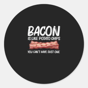 Sticker Rond Amateurs de bacon Hommes Femmes Viandes Foodie Pun